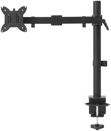 Amazon Basics Adjustable Single Monitor Arm Desk Mount, Holds up to 32" (38” Ultrawide) and 22 lbs, Adjustable Tension, VESA 75x75/100x100, Black by AmazonBasics