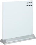 ECR4Kids MessageStor Glass Dry-Erase Board with Storage Stand and Magnets, White Board, White by ECR4Kids
