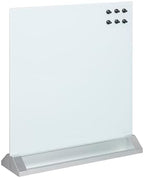 ECR4Kids MessageStor Glass Dry-Erase Board with Storage Stand and Magnets, White Board, White by ECR4Kids