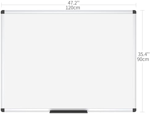 VIZ-PRO Magnetic Whiteboard/Dry Erase Board, 48 X 36 Inches, Silver Aluminium Frame - Image 2