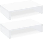 TEAMIX White Monitor Stand Riser, 2 Pack Wood by TEAMIX