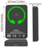 3-in-1 Magnetic Wireless Power Bank 5000mAh, Black - Image 2