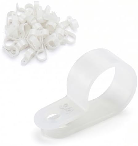 BAOMAIN 3/4-Inch R-Type Cable Clamps, 500-Pack Wire Nylon Wire Management Clips, UC-5 Screw-On Cord Fasteners for Home, Office, and Industrial Use by Baomain