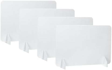 PATIKIL Desk Divider, 4 Set 24 x 16 Inch Acoustic Freestanding Desk Divider Desk Privacy Panel with 8 Pcs Support Feet for Library Office Workstation,White by PATIKIL