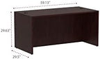 Alera Valencia Series 60 by 30 by 29-1/2-Inch Desk Shell, Mahogany - Image 3