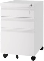 Fesbos 3 Drawer Vertical File Cabinet, Mobile Filling Cabinet with Lock for Legal/Letter Size, Pre-Built Office Storage File Cabinet with Wheels Under Desk - Fully Assembled by Fesbos