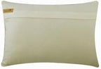The HomeCentric Ivory 12"x22" (30x55 cm) Rectangle Pillow Covers, Linen Applique Lumbar Pillow Covers, Geometric Pattern Modern Style - Gold Heist - Image 3