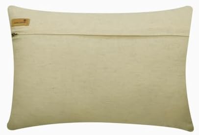 The HomeCentric Decorative Ivory & Gold 12"x20" (30x50 cm) Lumbar Pillow Cover, Silk Beaded & Agate Oblong Pillow, Beaded Pattern Modern Style - Agate Mystery - Image 3