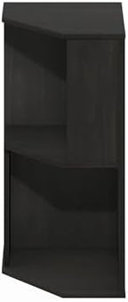Furinno ECON Corner Shelf, 2-Tier Corner Book Shelf, Standing Storage Shelves, Cube Display Rack, Bookshelf, for Organization and Storage, Living Room, Home Office, Espresso - Image 4