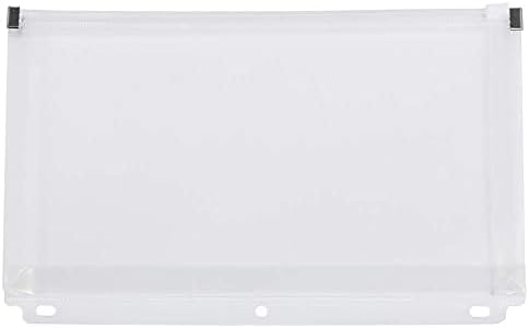 JAM PAPER Plastic 3 Hole Punch Binder Envelopes with Zip Closure - #10 Wallet Booklet - 6 x 9 1/2 - Clear - 12/Pack by JAMPaper