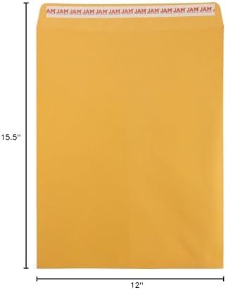 JAM PAPER 12 x 15 1/2 Open End Catalog Recycled Envelopes with Peel and Seal Closure - Brown Kraft - 100/Pack - Image 7