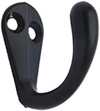 QCAA Premium Quality Single Prong Robe Hook Hanger, Zinc Die Cast, Matte Black, Made in Taiwan, 50 Pack by QCAAHardware