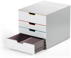 Durable Varicolor Drawer Organizer, 4 Color Coded Drawers, White - Image 5