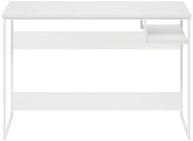 Furinno Moretti 45-Inch Wide Metal Frame Desk, Solid White - Image 6