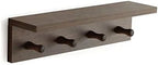 Entrance Coat Rack ，Coat Hooks, Wall-Mounted Wooden Hook Rack, Wall-Mounted Shelves are Very Suitable (Walnut Color Finish—A-1) - Image 7