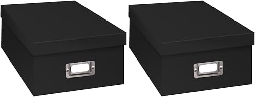Pioneer Photo Albums Photo Storage Box, Black | Pack of 2 by PioneerPhotoAlbums
