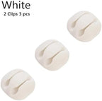 USB Cable Clip Winder Organizer Round Charger Cord Clips Desk Tidy Management Wire Adhesive Holder Clamp in Home Office Supplies(Yellow) - Image 2