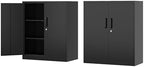 Fesbos Metal Storage Cabinet-36” Tall Steel File Cabinet with Lockable Doors and Adjustable Shelves-Black Steel Storage Cabinet for Home, School, Office, Garage by Fesbos
