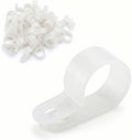 BAOMAIN 1-Inch R-Type Cable Clamps, 500-Pack Wire Nylon Wire Management Clips, UC-6 Screw-On Cord Fasteners for Home, Office, and Industrial Use by Baomain