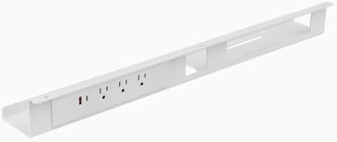 Desky Mini Cable & Power Tray White 3 Plug by Desky