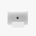 Raico Verical Laptop Stand MacBook Walnut Wood Dual Laptop Vertical Setup Holder Stand (Matte White, Single Slot | Adjustable) by RAICO