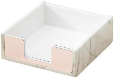 3Pcs Sticky Notes Memo Pad Holder Dispenser Rose Gold with Acrylic Clear Desk Supplies Organizer Accessories Office Notepad Holder(Marble rose gold) by Unknown