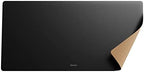 Leather Desk Mat Non Slip Large Mouse Pad Desk Blotter (Deep Black, Large - 33.5" x 15.7") by RAICO