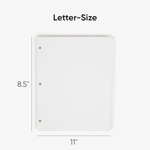 Smead White Binder Index Dividers, 3 Ring Binder Dividers with Tabs, 5-Tab - Image 2