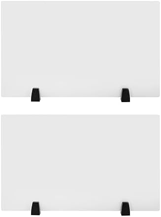 2 Pack Desk Privacy Panels & Dividers, 30x18 Inch Frosted Acrylic Sneeze Guard with Clamps, Office Cubicle Partitions & Countertop Shields for Privacy in Offices, Schools, Call Centers by Unknown