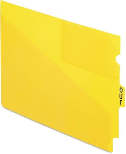 Pendaflex 13544 End Tab Vinyl Outguides w/Center Tab Printed Out, Letter Size, Yellow, 50/Box - Image 2