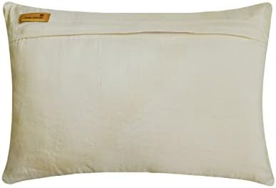 The HomeCentric Pack of 2, 12"x22" (30x55 cm) Lumbar Pillow Cover Ivory Lumbar Pillow Cover Jute and Mother of Pearls Farm Design Pillows Cover, Art Silk Rectangle Throw Pillows Cover, Floral - Amour - Image 4