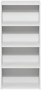Furinno Basic Book Shelf, 4-Tier Bookcase with Open Shelf, Bookshelf, Cube Storage Organizer, 7 x 17 x 35, for Living Room, Bedroom, Home Office, White - Image 6