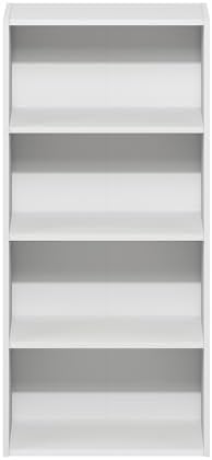 Furinno Basic Book Shelf, 4-Tier Bookcase with Open Shelf, Bookshelf, Cube Storage Organizer, 7 x 17 x 35, for Living Room, Bedroom, Home Office, White - Image 6