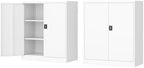 Fesbos Metal Storage Cabinet-36” Tall Steel File Cabinets with Lockable Doors and Adjustable Shelves-White Steel Storage Cabinet for Home Office, School, Garag by Fesbos