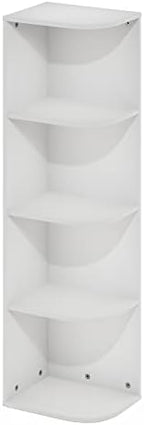 Furinno Pasir 4-Tier Corner Open Shelf Bookcase, White - Image 6
