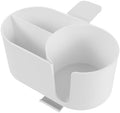 Clamp on Cup Holder 4 in 1 Metal Desk Organizer with Headphone Mount and Pen Holder for Desktop Storage, Efficient Workspace Organization, White Color Suitable for Table Use by OATIPHO