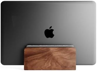 Raico Verical Laptop Stand MacBook Walnut Wood Dual Laptop Vertical Setup Holder Stand (Walnut Wood, Single Slot | Adjustable) by RAICO
