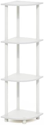 Furinno Turn-N-Tube Corner Shelf, 4-Tier Corner Bookshelf, Display Storage Shelves with Open Shelves, for Organization and Storage, Living Room, Home Office, Garage, White - Image 6