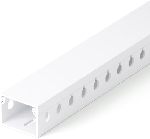 1.2"H x 1.6"W Cable Raceway, 12ft Under Desk Wire Management Channel, White by ZhiYo