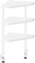 MAHANCRIS Clamp on Desk Corner Organizer, 3-Tier Desktop Shelf, Adjustable Desk Corner Storage Shelf with Metal Frame, for Office, Game Room,White DSWT5501 by MAHANCRIS