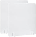 PATIKIL Desk Dividers 24" x 24" 2 Pack Desk Privacy Panel Freestanding Noise Reducing Partition Acoustic Panel with 4Pcs Support Feet for Testing Office Home and Library Pure White Style C by PATIKIL