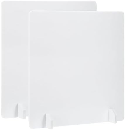 PATIKIL Desk Dividers 24" x 24" 2 Pack Desk Privacy Panel Freestanding Noise Reducing Partition Acoustic Panel with 4Pcs Support Feet for Testing Office Home and Library Pure White Style C by PATIKIL