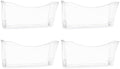 EASEPRES 4 Pack Clear Single Pocket Hanging File Organizer, Plastic Wall Mount Paper Mails Magazines Holder, Mounted Folder Bins for Office, School and Home, 13.85x3.14x6.88 inches by EASEPRES