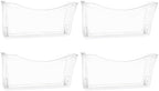 EASEPRES 4 Pack Clear Single Pocket Hanging File Organizer, Plastic Wall Mount Paper Mails Magazines Holder, Mounted Folder Bins for Office, School and Home, 13.85x3.14x6.88 inches by EASEPRES