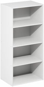 Furinno Basic Book Shelf, 4-Tier Bookcase with Open Shelf, Bookshelf, Cube Storage Organizer, 11 x 17 x 35, for Living Room, Bedroom, Home Office, White - Image 5