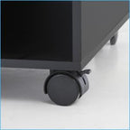 FITUEYES Mobile Printer Stand with Storage, Wood Small Printer Table, Black - Image 4