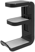 Desk Hook 4/8pcs 360° Rotating Under-Desk Headphone Stand - No-Punch Hanger(Black,8pcs) by Unknown