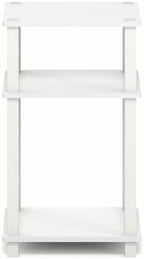 Furinno JUST Toolless 3-Tier Side Table, Open Shelf End Table, White - Image 4