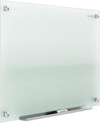 Quartet Whiteboard, Glass Dry Erase Board, Non-Magnetic, 36"W x 24"H, Infinity Frameless Mounting, Includes Dry Erase Marker, Frosted White (G3624F) by Quartet
