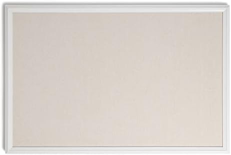 U Brands Farmhouse White Frame, 20 x 30 in, Linen Pin Bulletin Board by UBrands